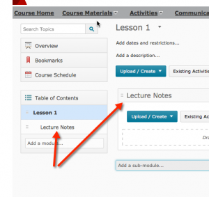 Submodule added to module in Content