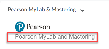 Screenshot of the Pearson Widget in D2L with the link to MyMathLab highlighted