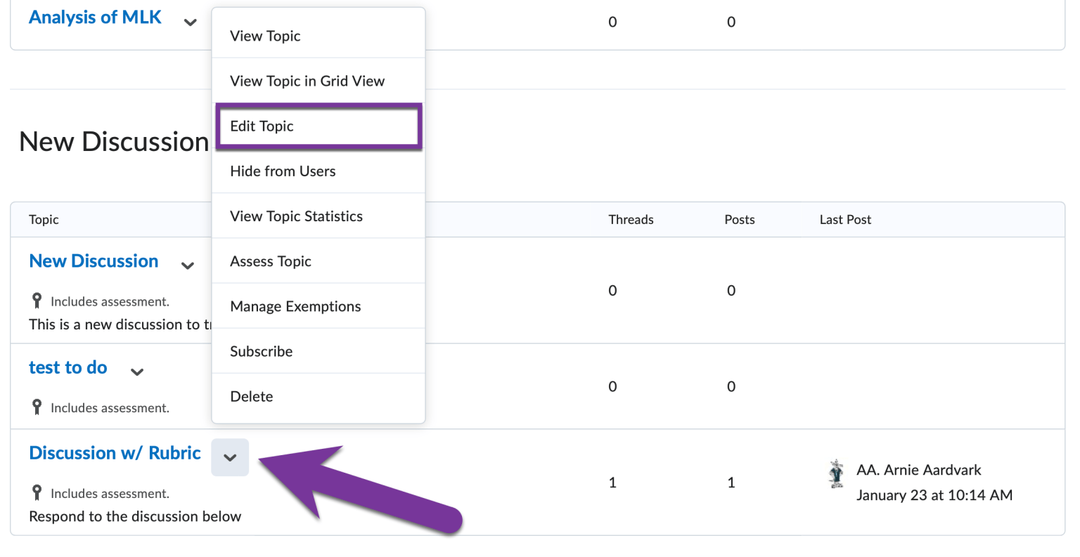Link Grades to a Discussion Topic – PPSC eLearning Knowledge Base & Support