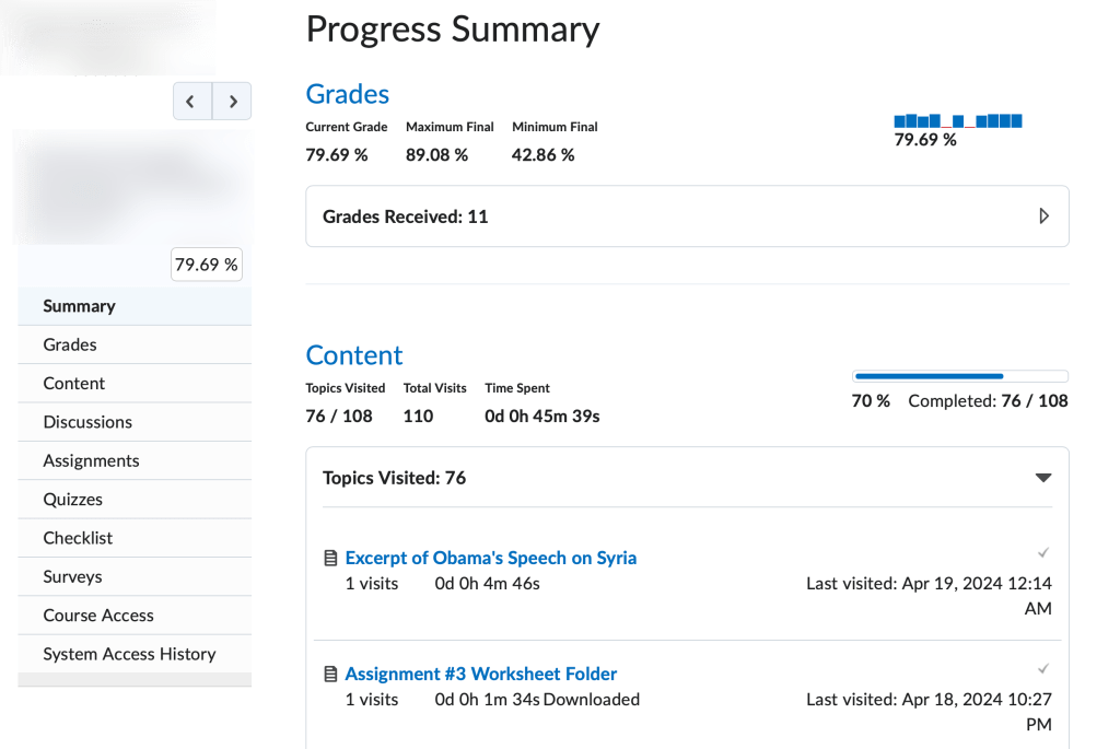See a student’s progress – PPSC eLearning Knowledge Base & Support
