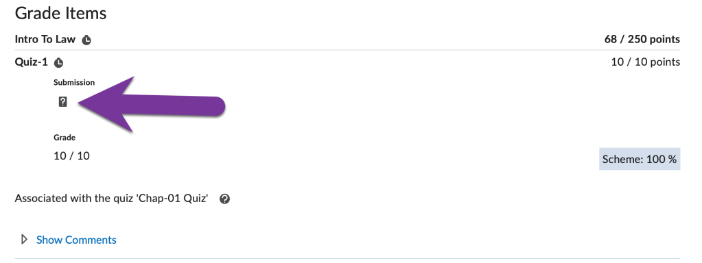 Submission question mark icon