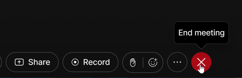 screenshot of end meeting icon