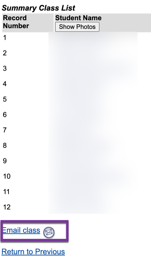 screenshot highlighting the email class link.
